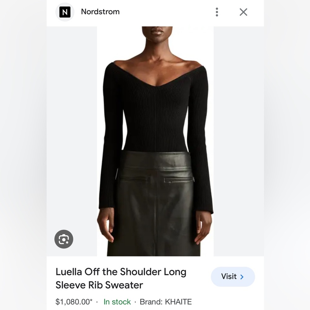 KHAITE Luella top black $1080 shirt blouse M medium